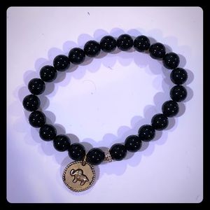 Black beaded good luck bracelet